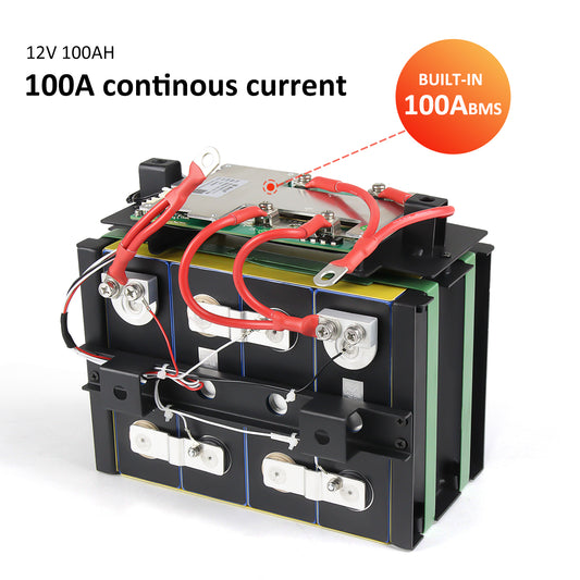 PL Stock Lifepo4 12V 100AH Rechargeable LiFePO4 Battery Built-in BMS