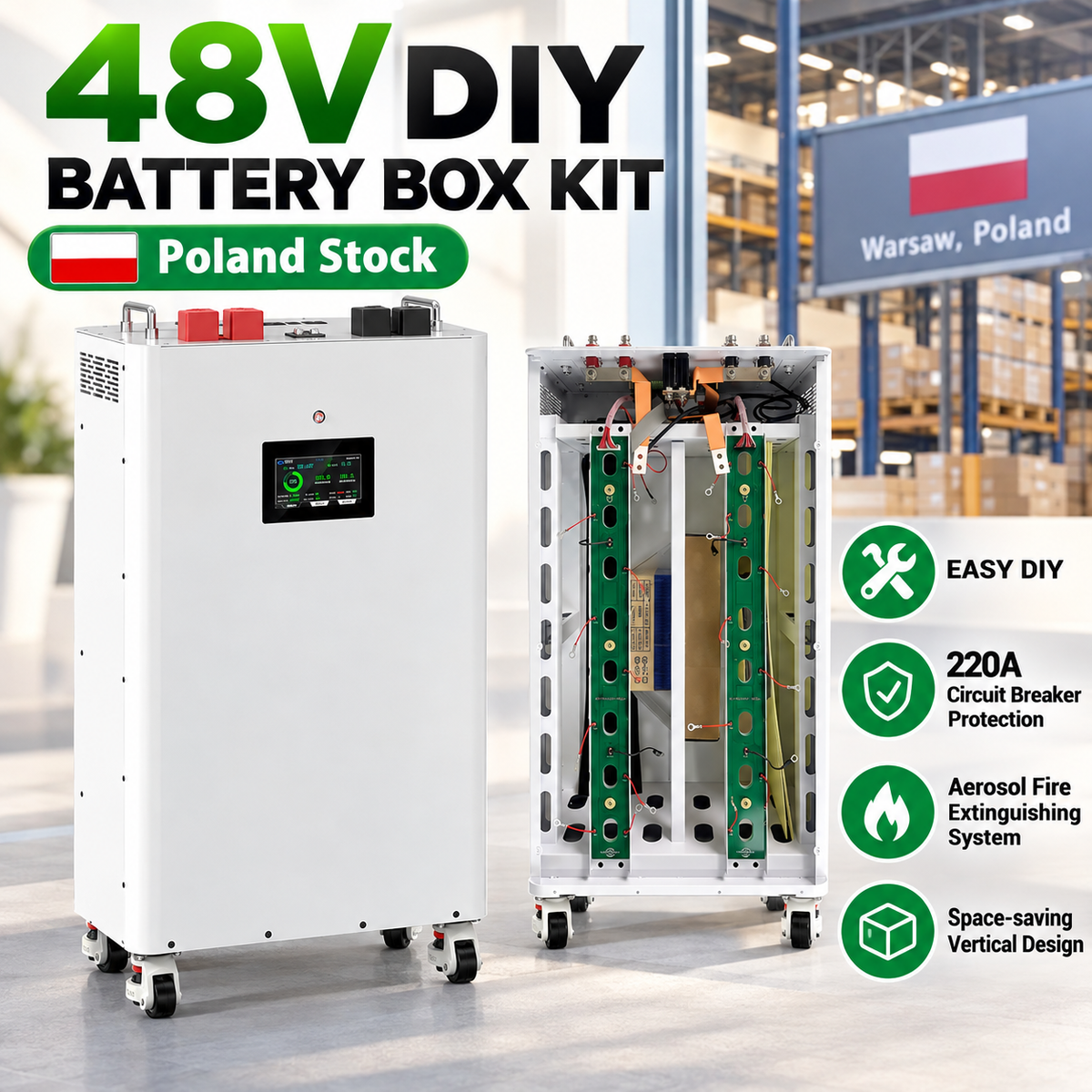 EU Free Shipping 48V 280ah/314ah/334ah DIY BOX built in JK BMS (No cells )