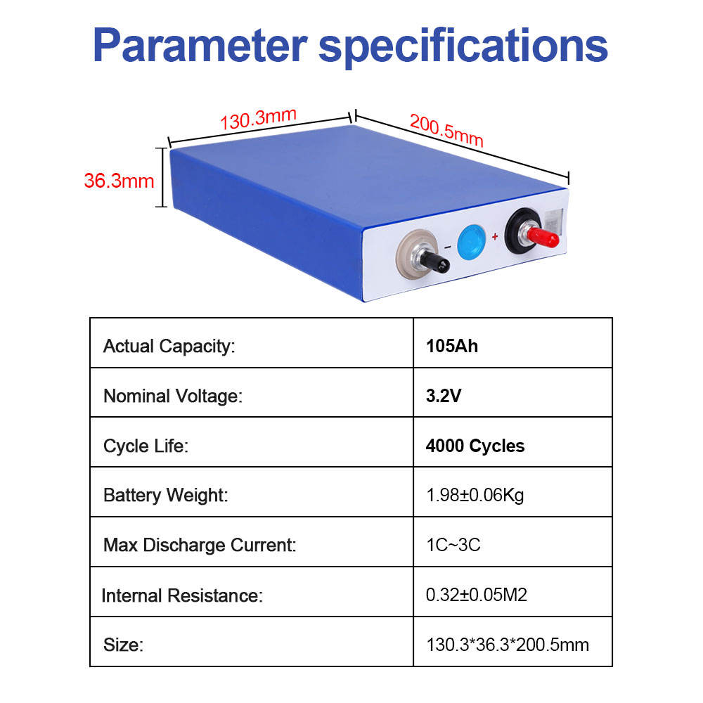 EU Deep Cycle 3.2V Lifepo4 EVE 105AH Free Shipping