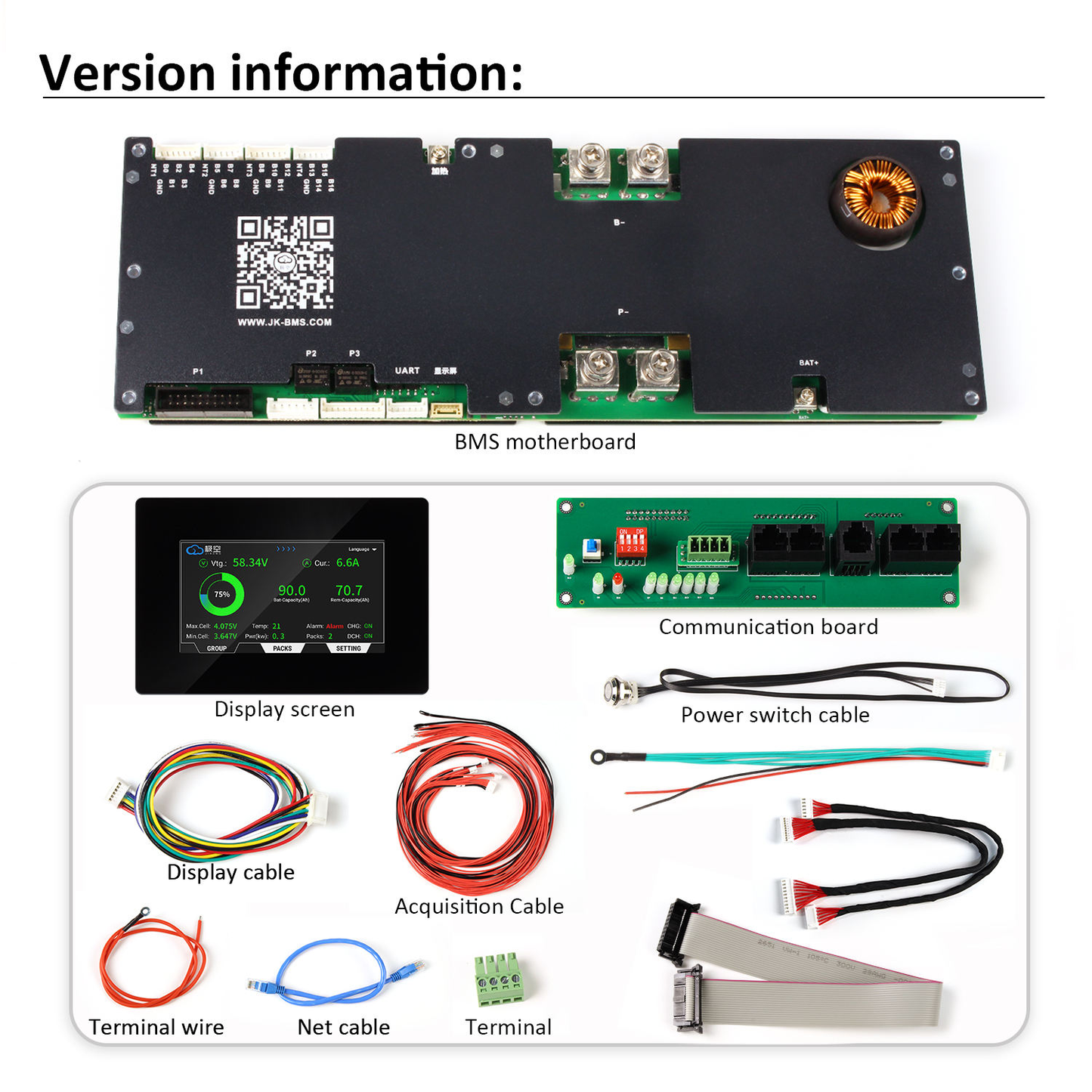 EU STOCK free Shipping V19 JK BMS: PB2A16S20P + 4.3 inch New LCD