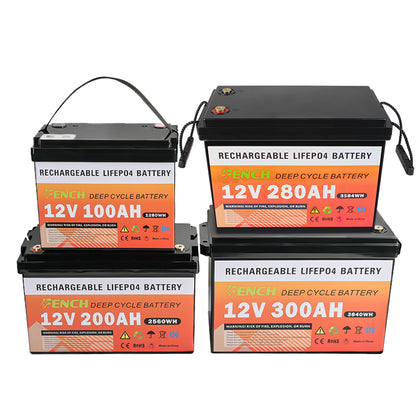 PL Stock Lifepo4 12V 100AH Rechargeable LiFePO4 Battery Built-in BMS