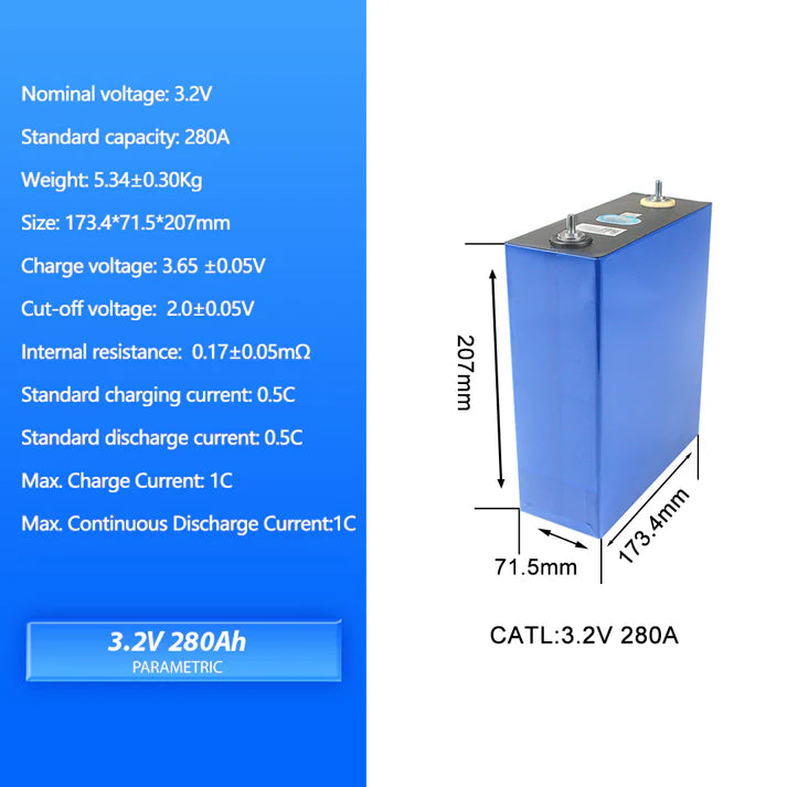 New Arrival ! EU Free Shipping CATL 280Ah  LiFePO4 3.2V Grade A Battery