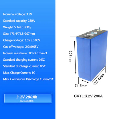 New Arrival ! EU Free Shipping CATL 280Ah  LiFePO4 3.2V Grade A Battery