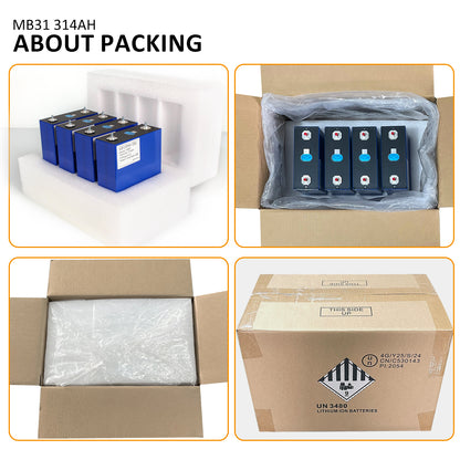 PL Stock 3.2V 314Ah LiFePO4 Battery Cells with M6 Terminal for Solar Energy Storage 8000 Cycles Original QR-Code Hot Selling